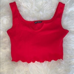 red crop tank top